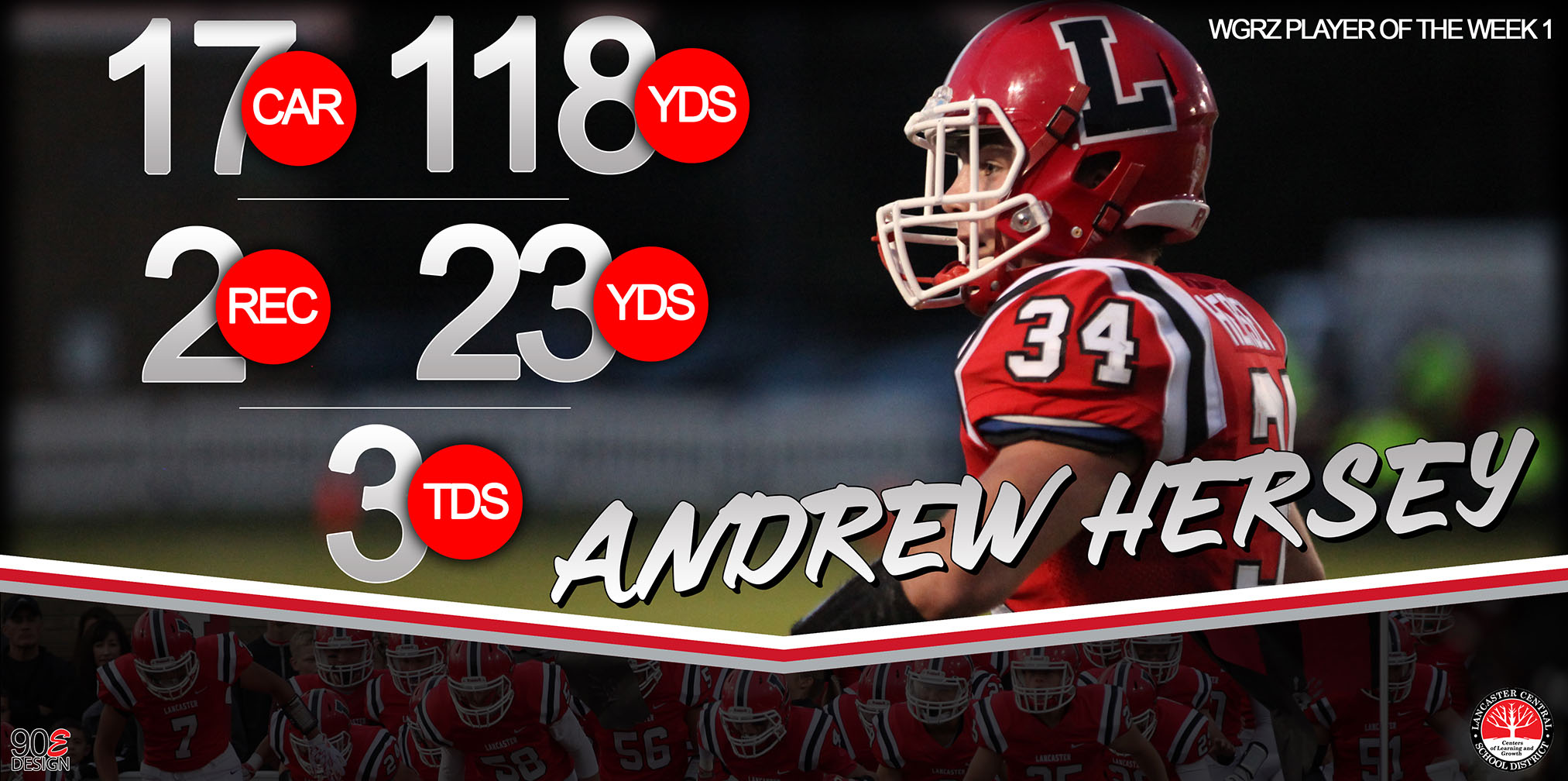 Andrew Hersey is the WGRZ Player of the Week for Week 1