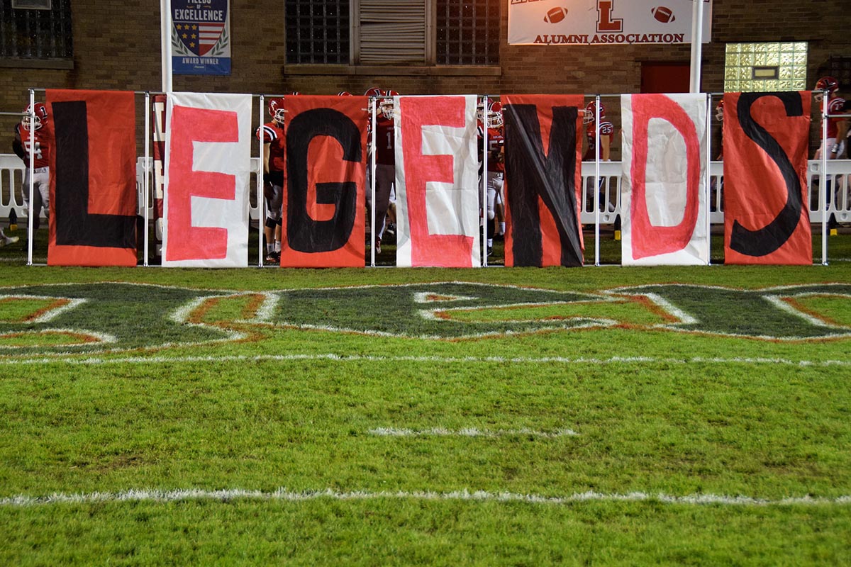 The Legends getting ready for the game Lancaster Legends Football 10.27.17 Lancaster vs Jamestown Playoffs