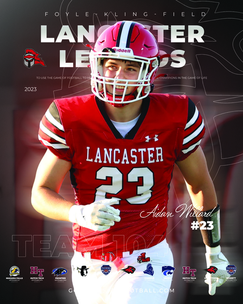 2023 Aidan Willard Lancaster Football Poster