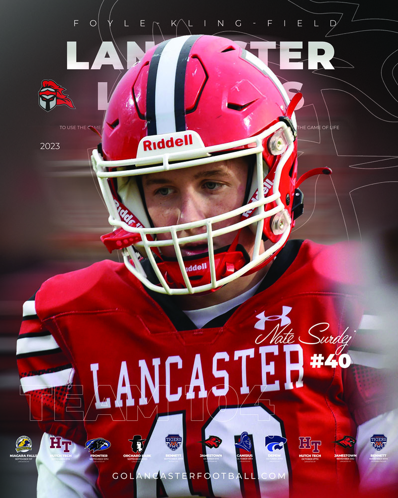 2023 Nate Surdej Lancaster Football Poster