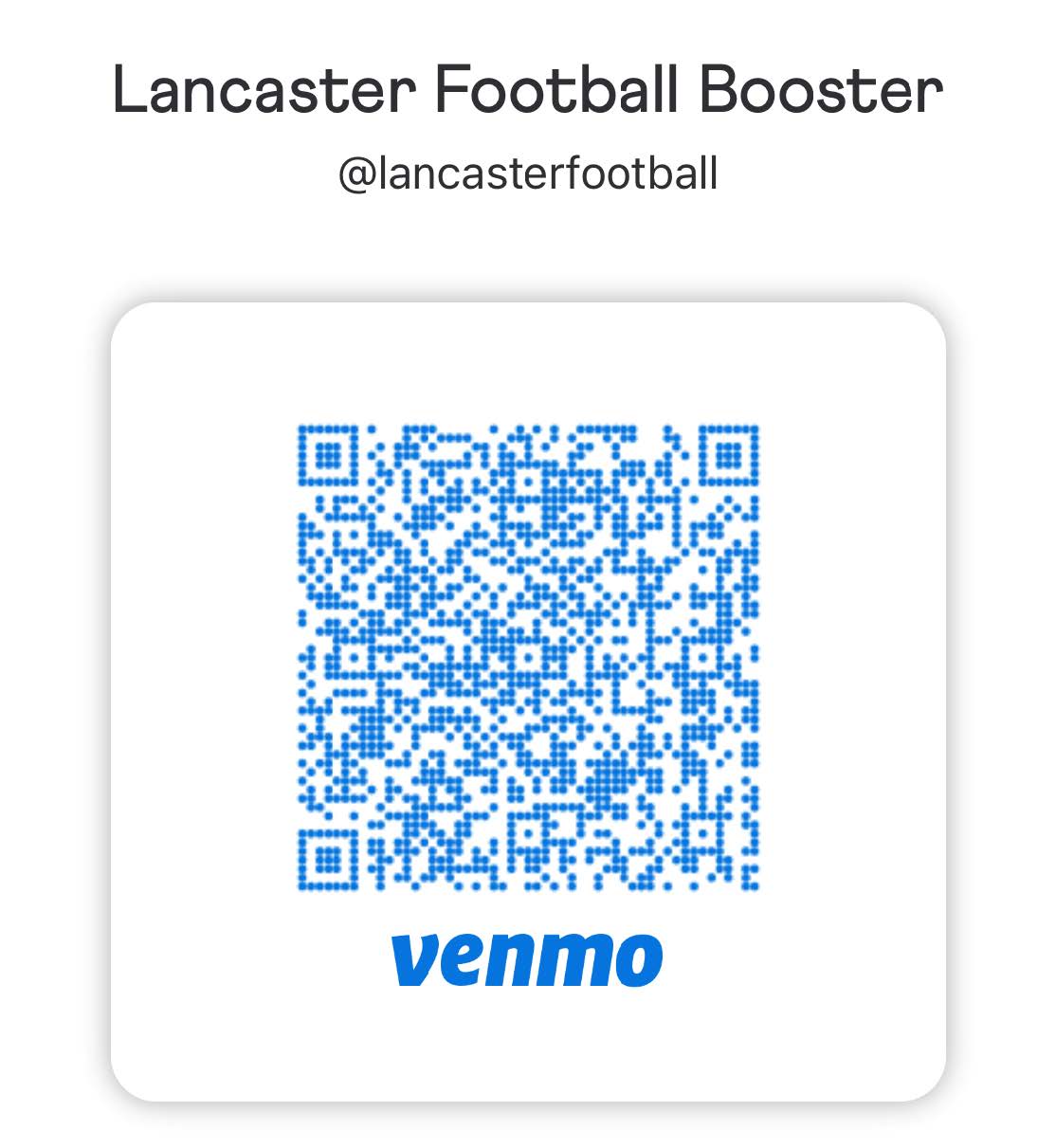 Venmo for Lancaster Football