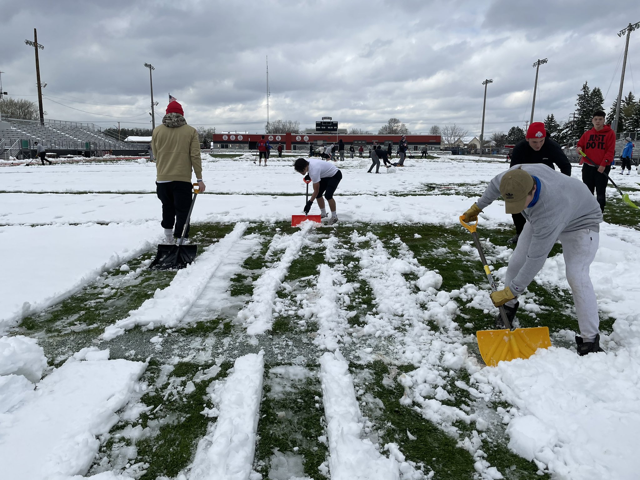 Snow removal efforts at Foyle-Kling Field