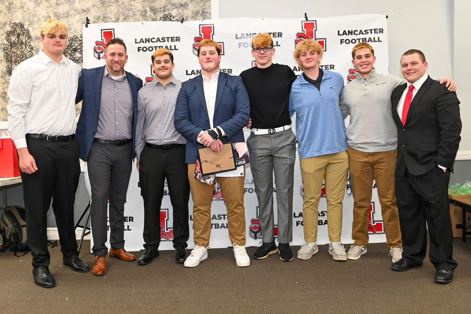 Coach and players during the banquet