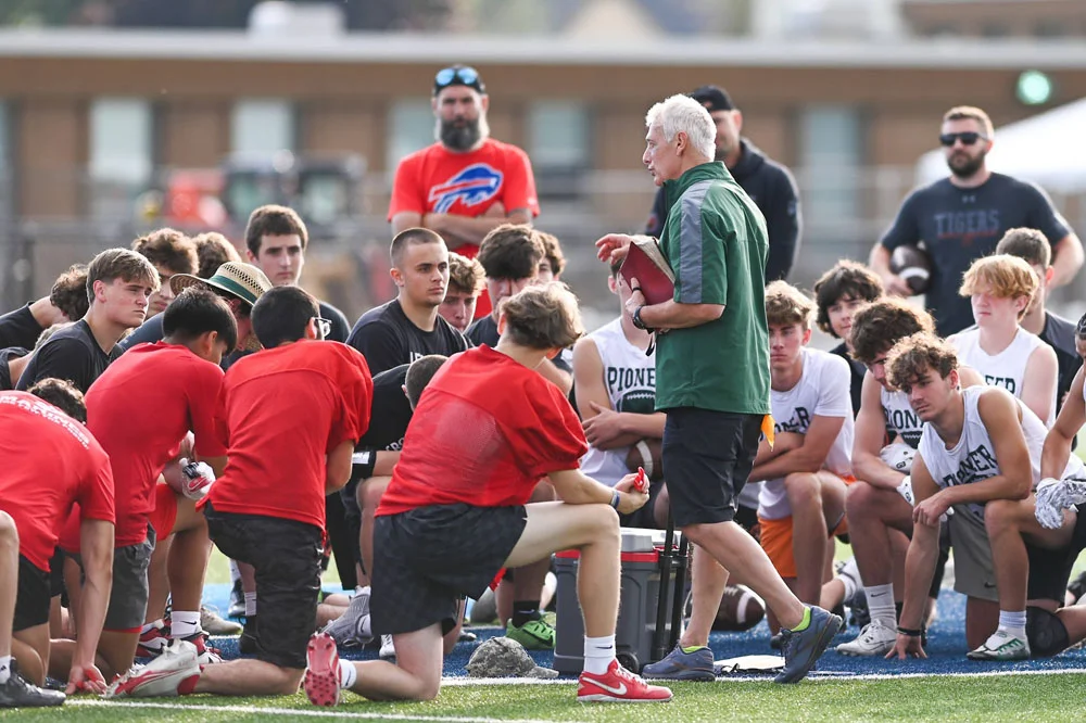 Coach speaking to the teams