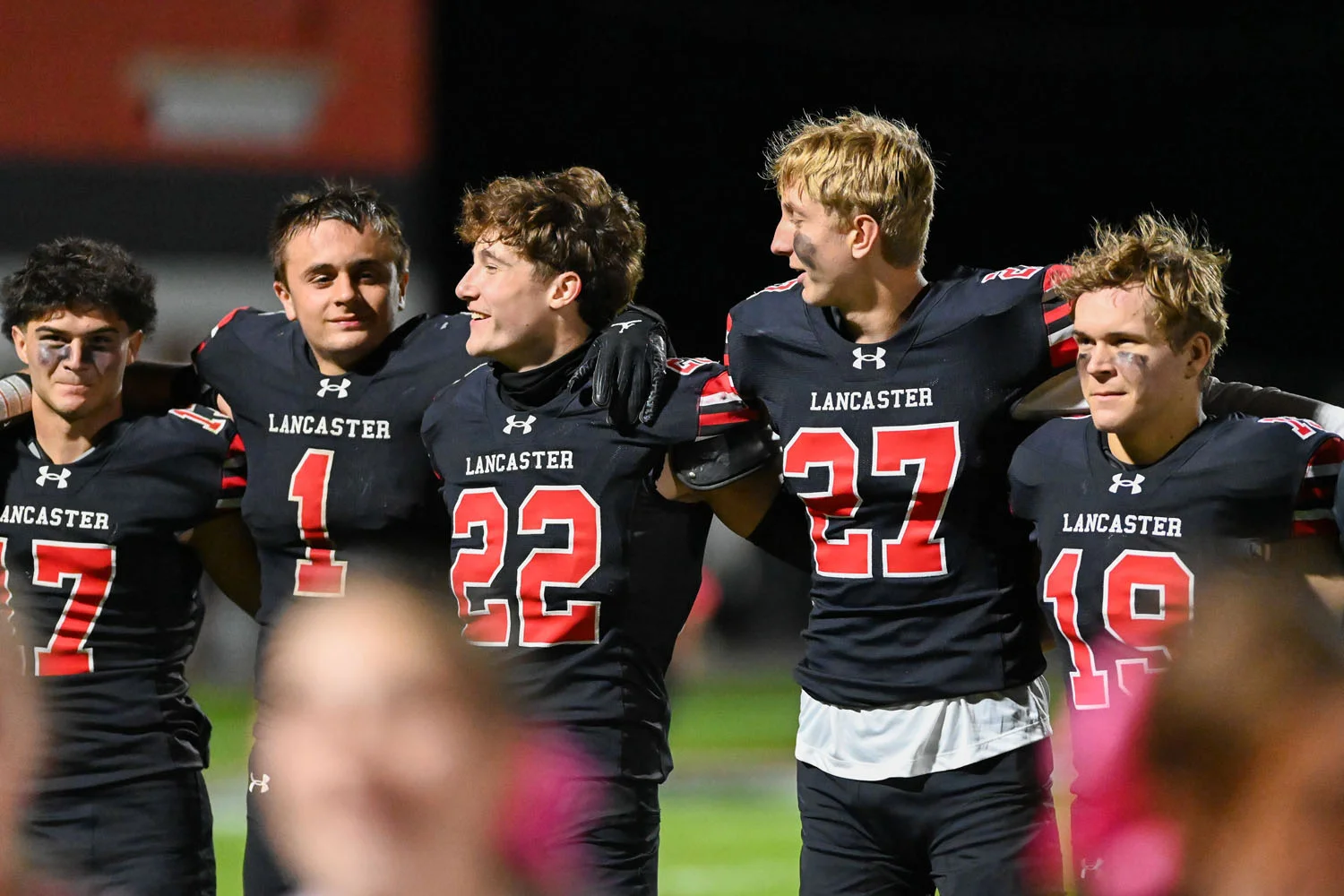 Post game celebration with teammates