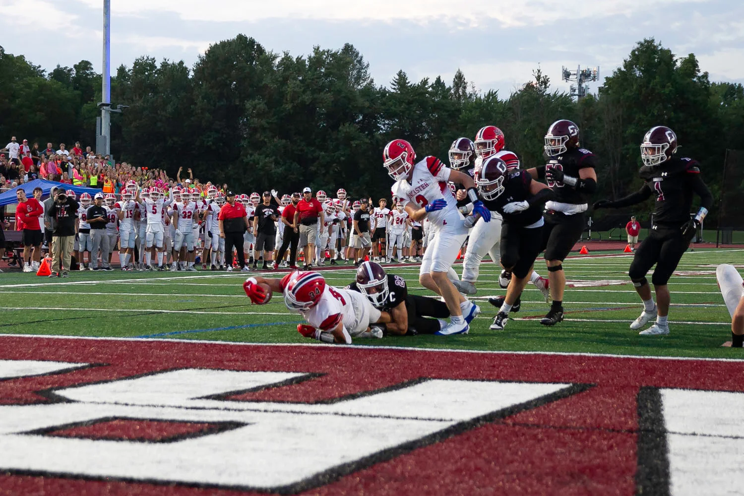 RB crossing the goal line