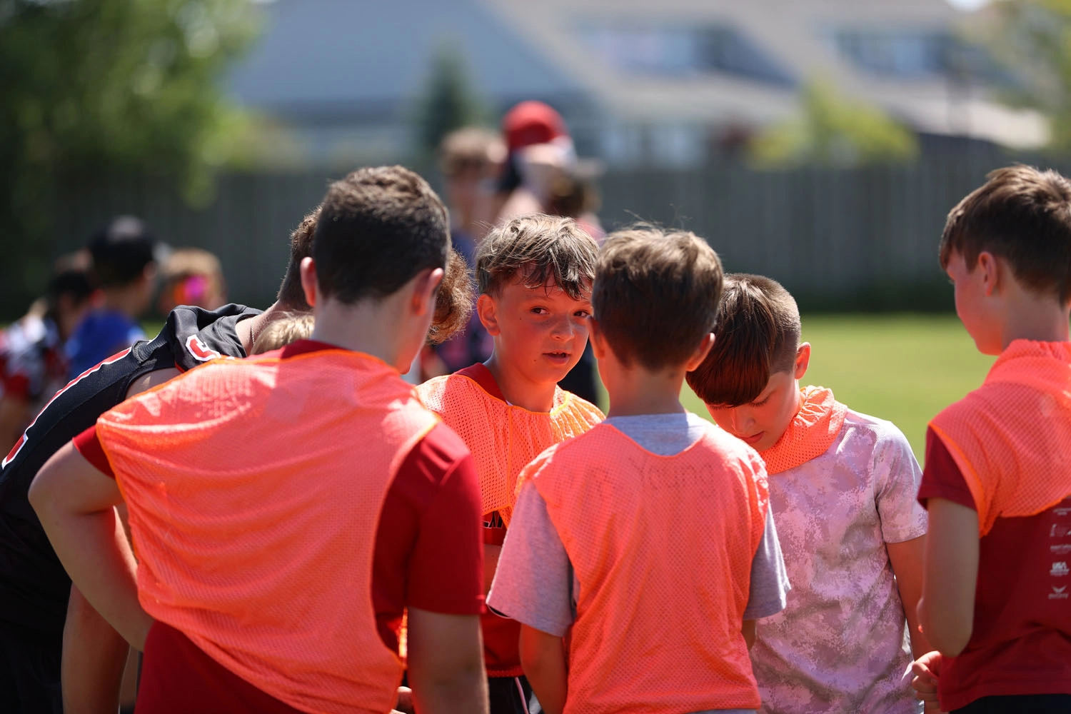 Going over the play with the team