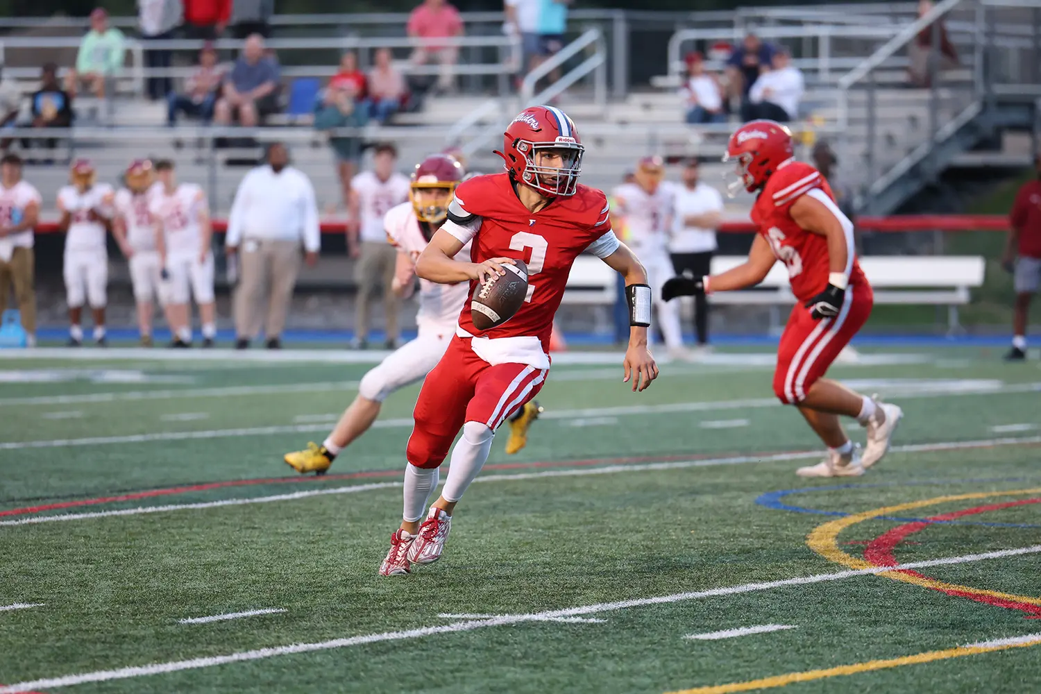 QB rolling out for throw