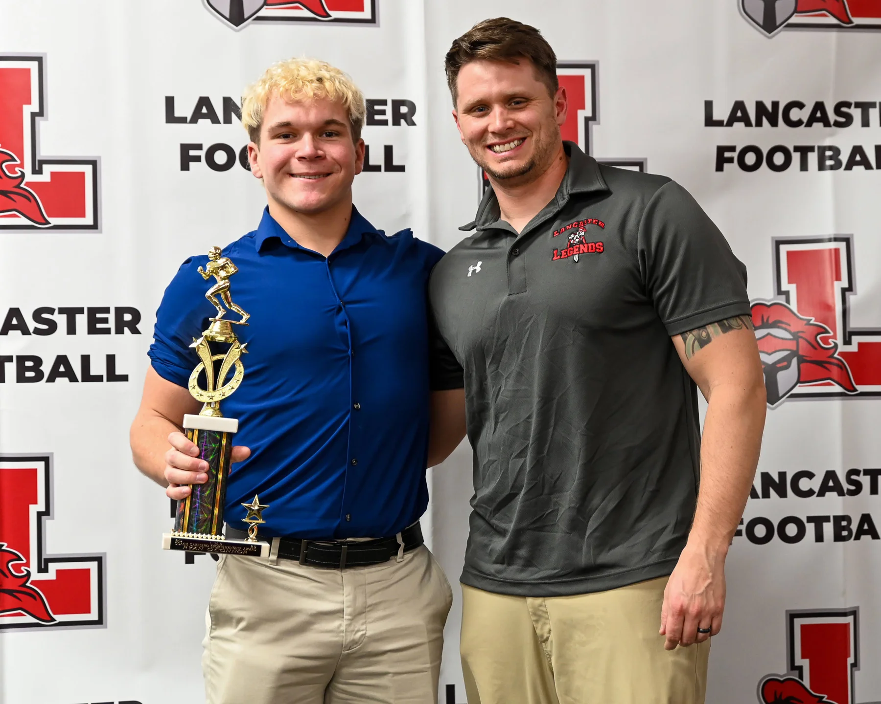 Coach Carriero Sportsmanship Award Winner with Coach Amato