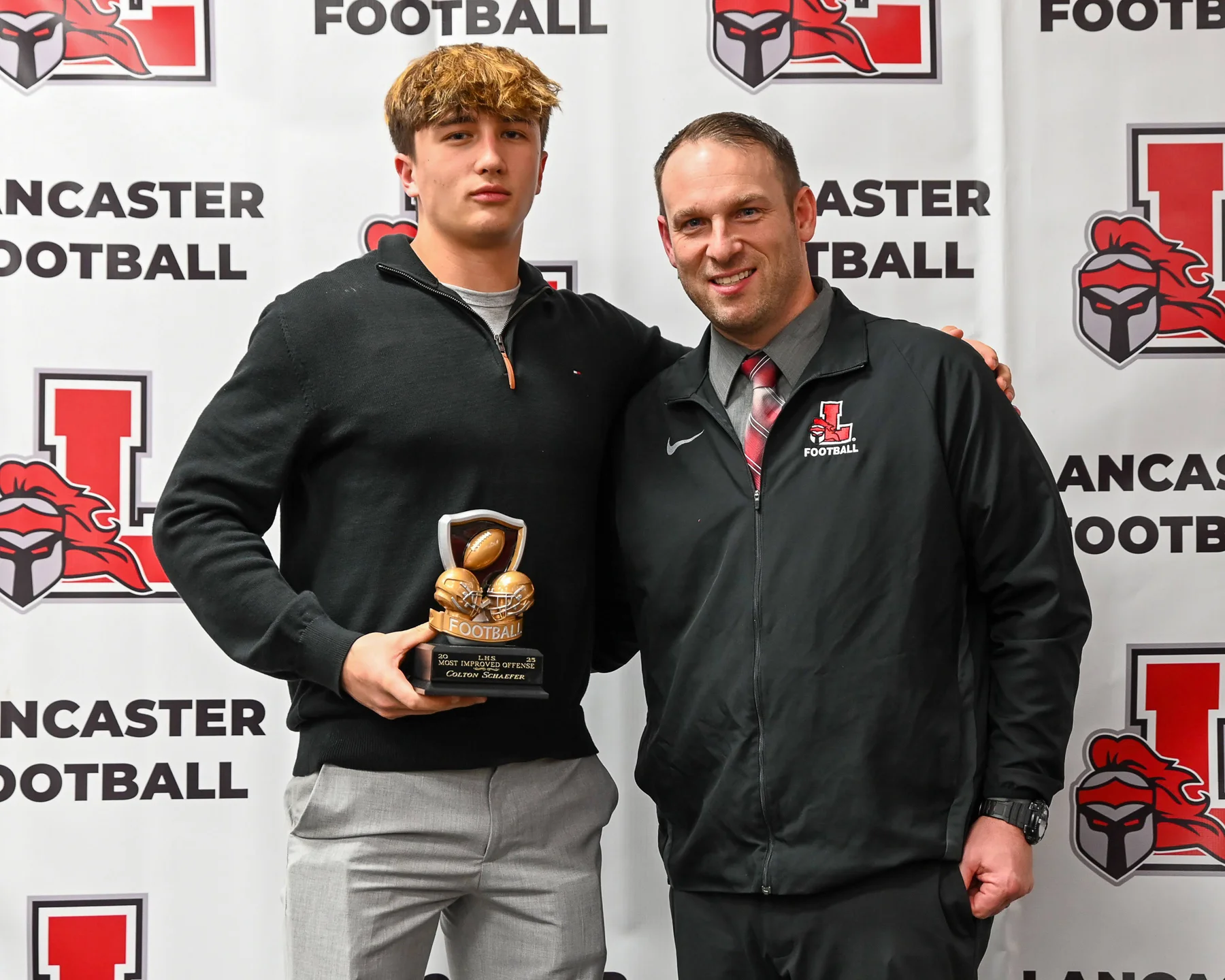 Most Improved Player Schaefer with Coach Rupp