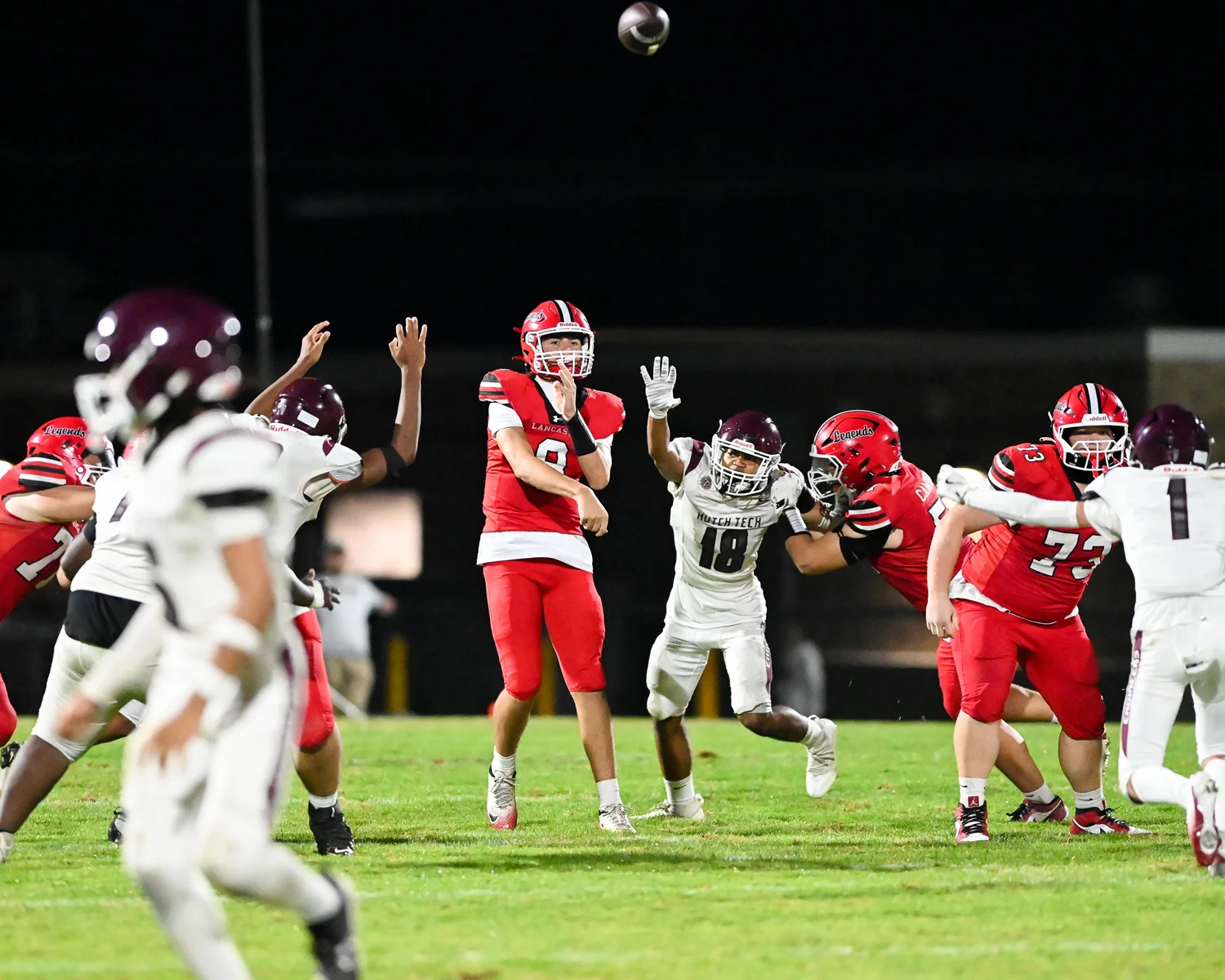 QB throwing the ball down the field