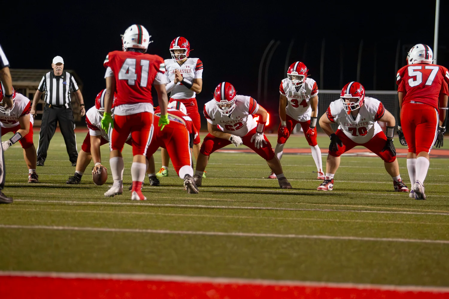 OLine set for the play