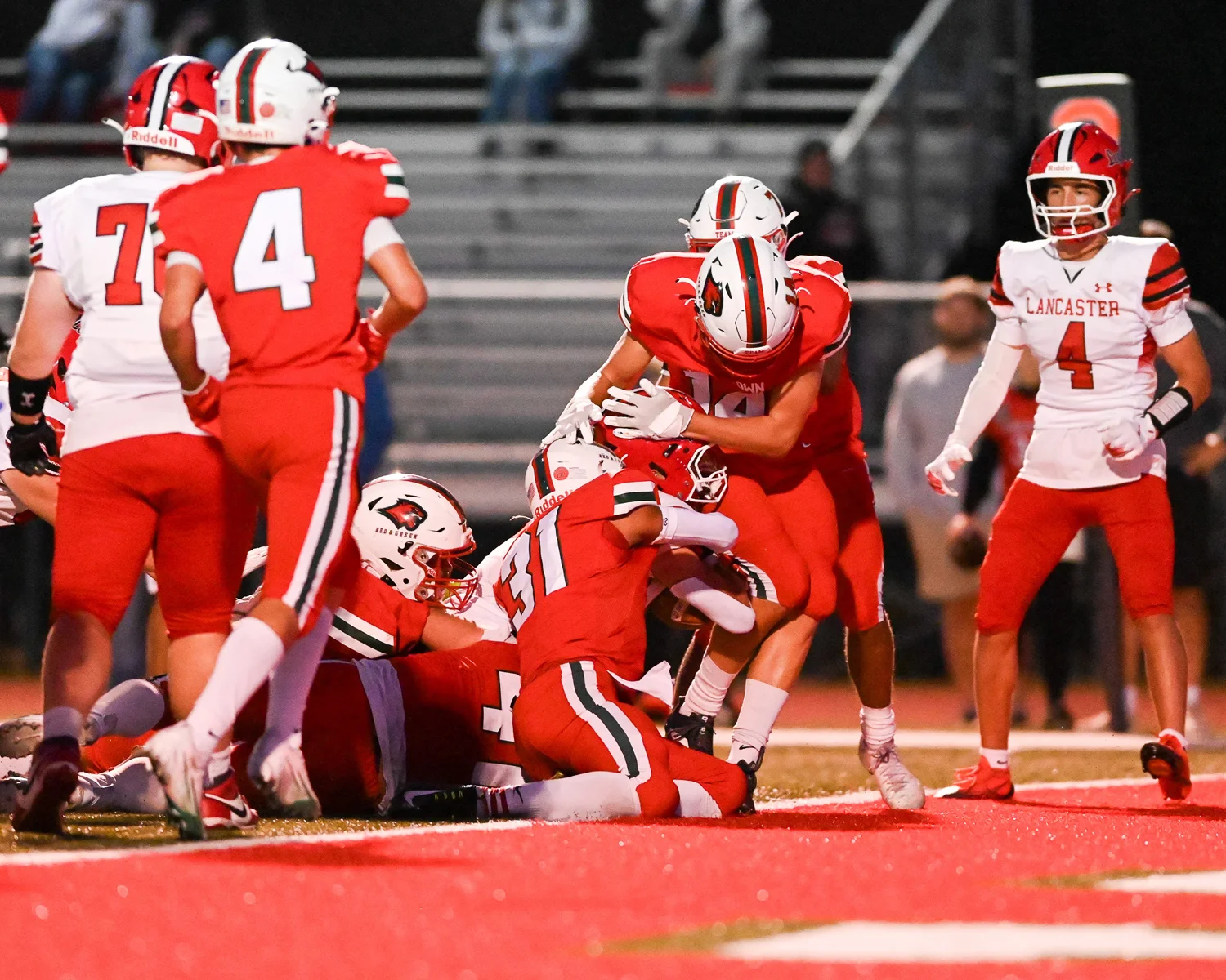 RB crossing the goal line