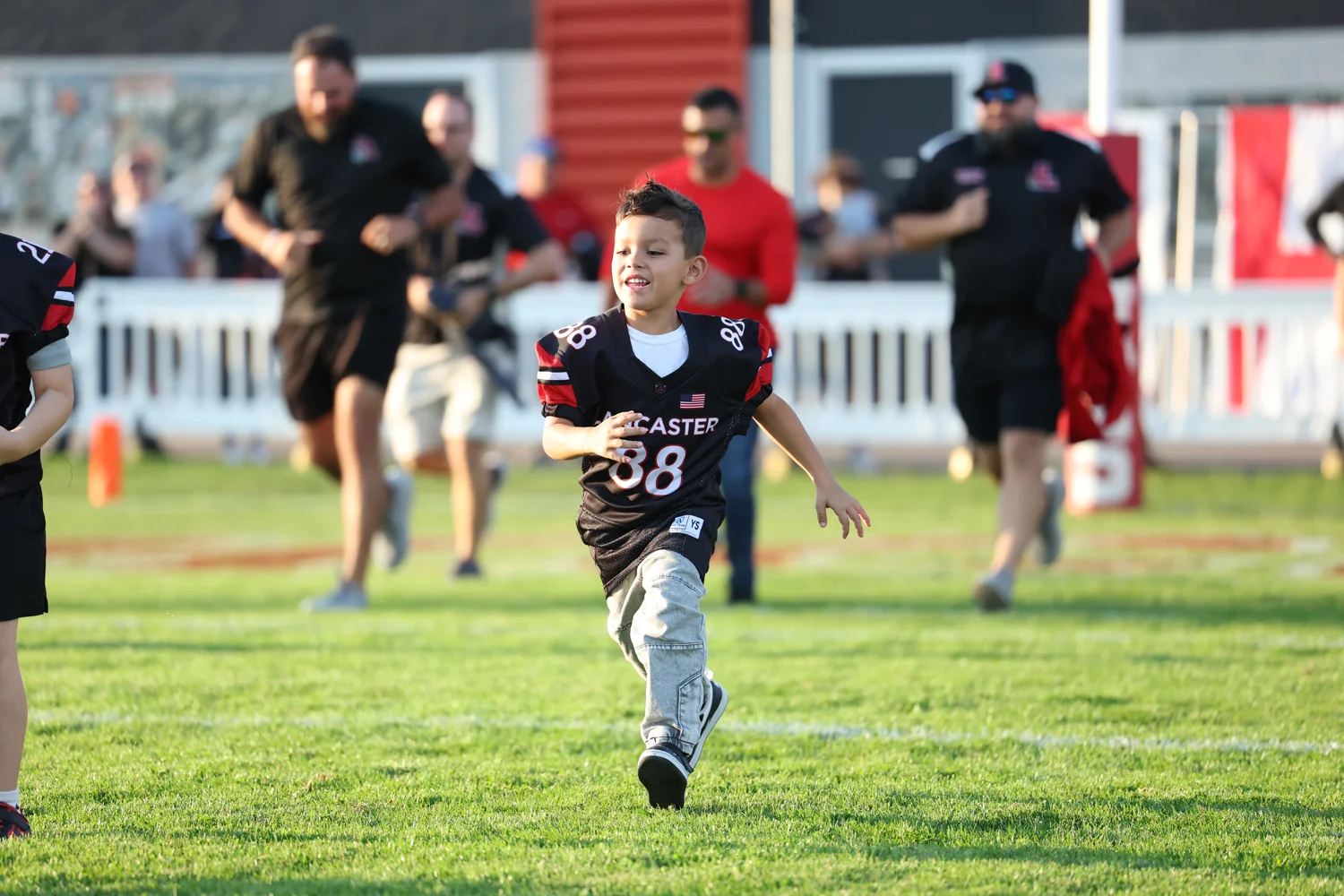 All Smiles running on the field