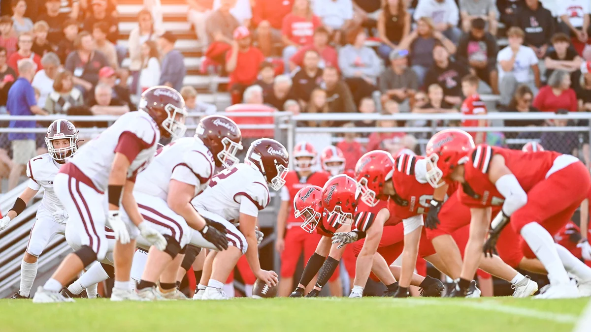 Both sides of the lines set for the play