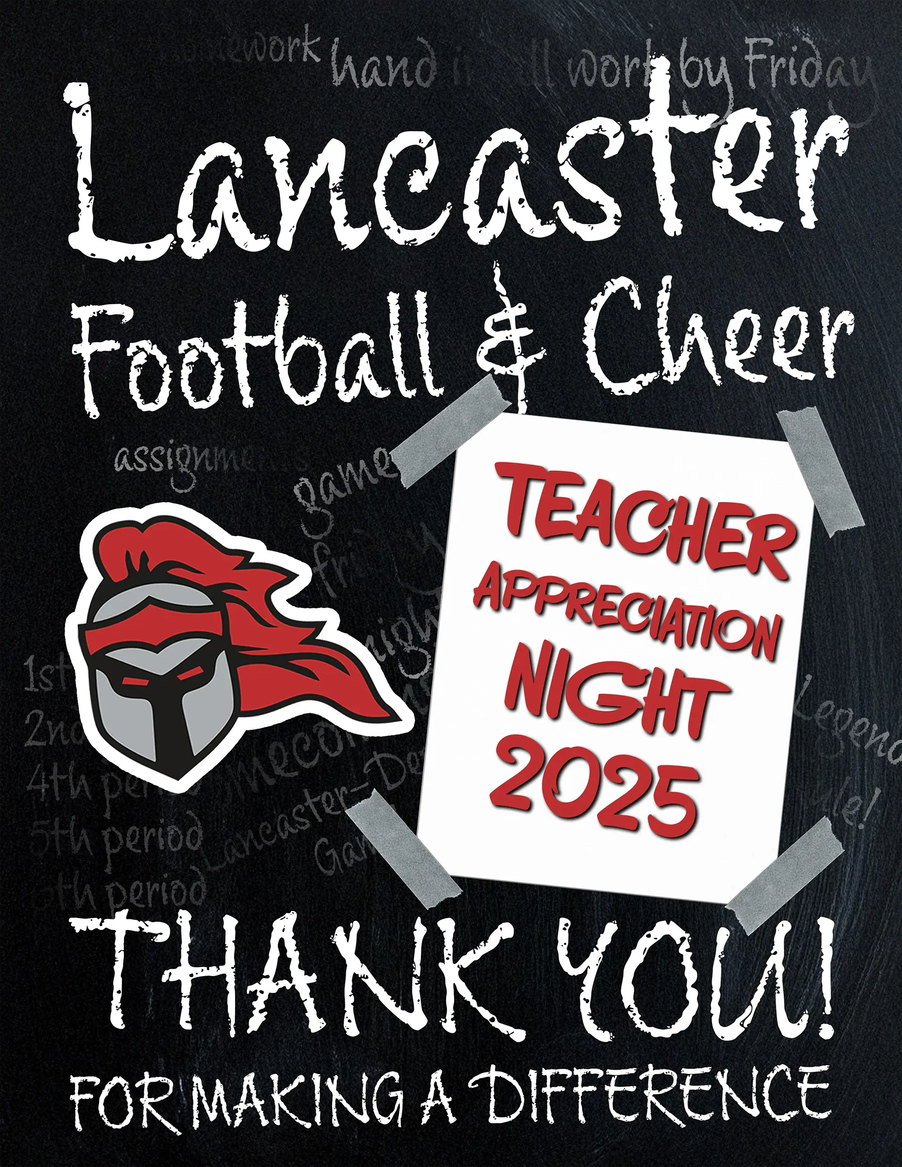 Lancaster Football and Cheer. Thank You! For making a Difference