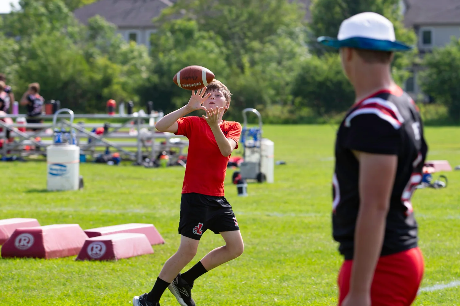 Hauling in the catch at the Lancaster Football Camp 2026