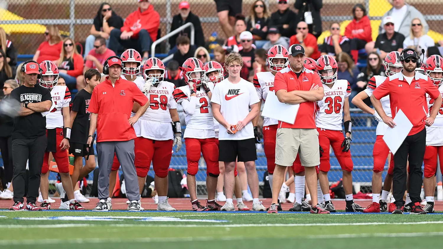 Sidelines looking on the game