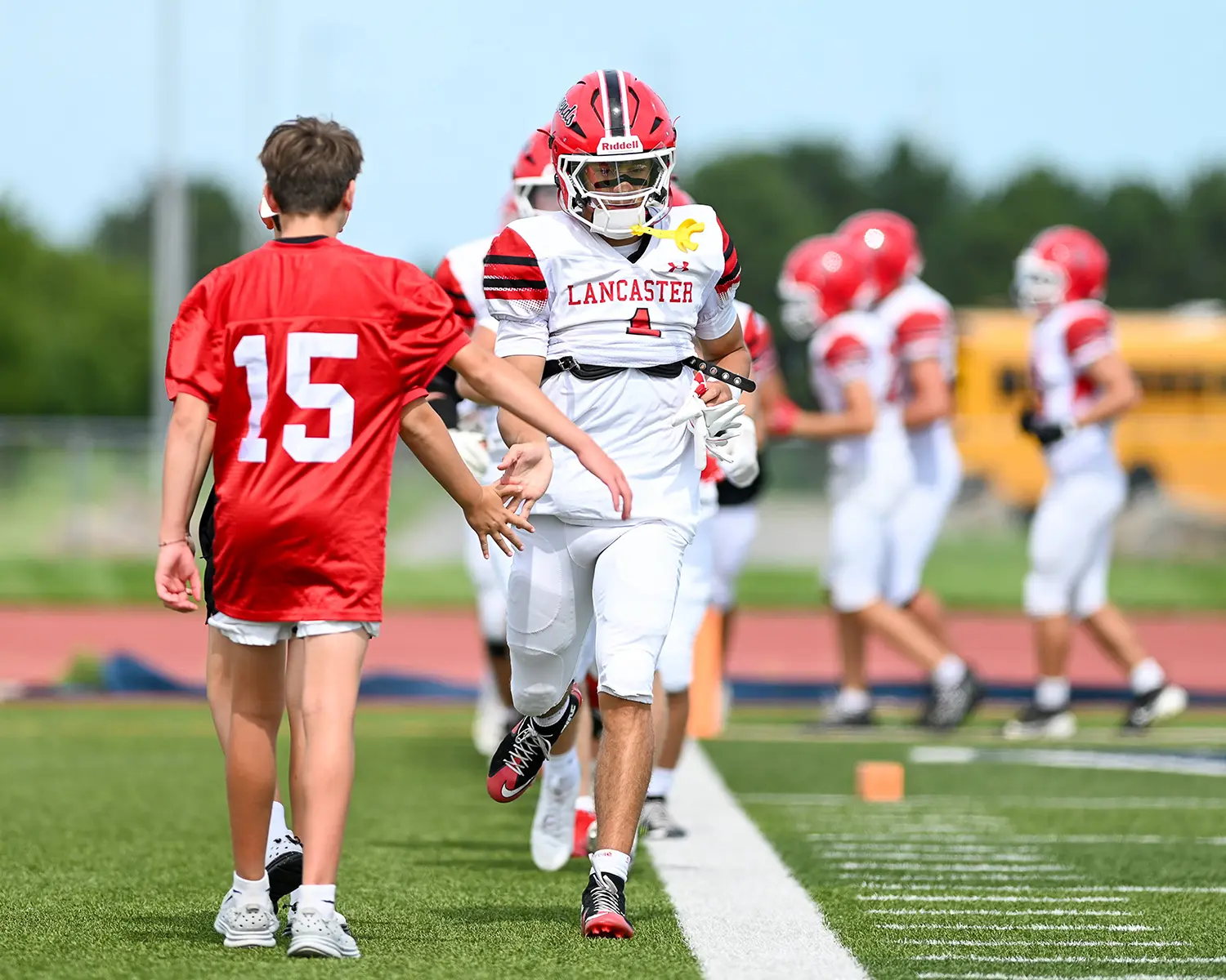 Lancaster with the pregame warmup run