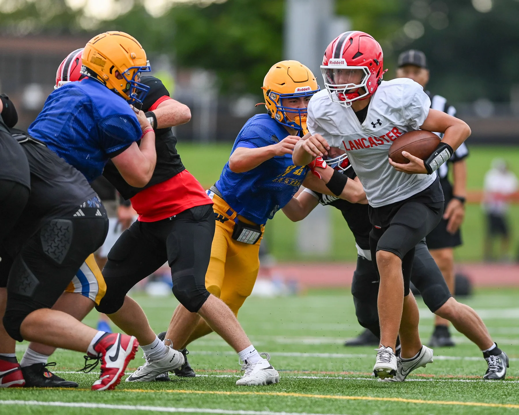 RB looking for daylight at the Lancaster Football Scrimmage 2026