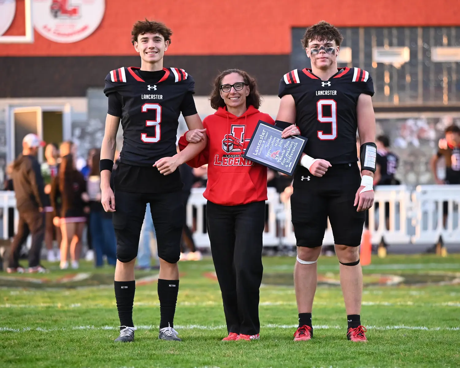 Players and Teacher on Teacher Appreciation Night