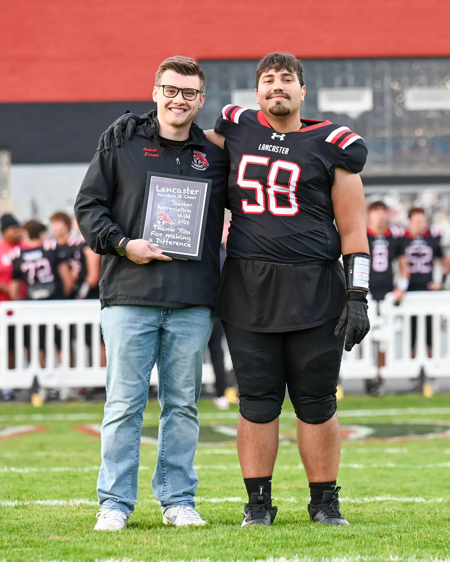Teacher and Player on Teacher Appreciation Night